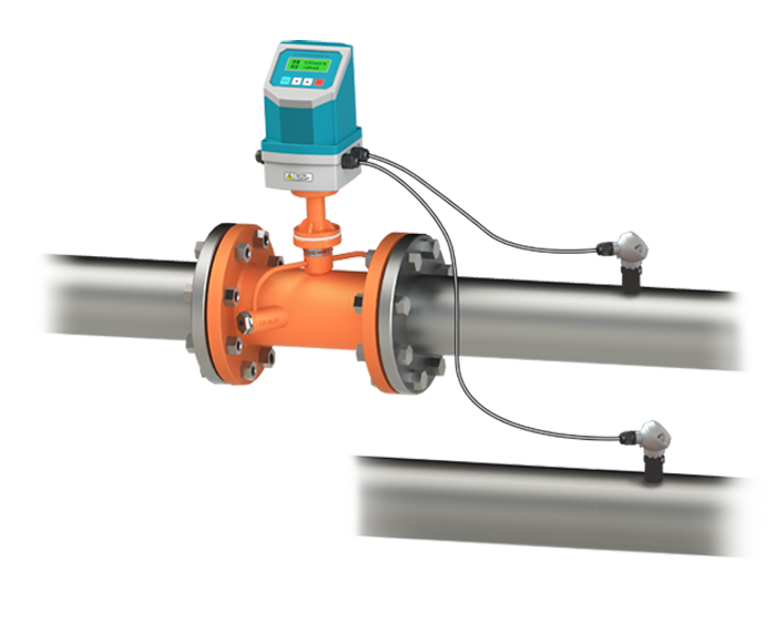One-piece tubular ultrasonic heat meter
